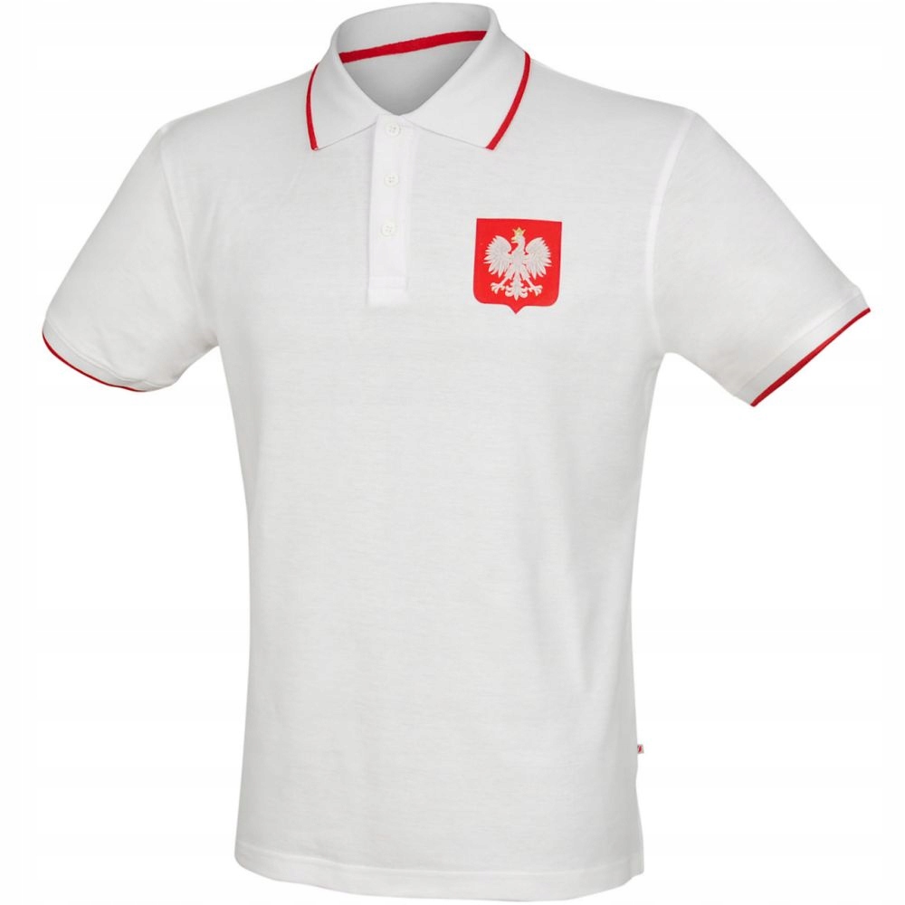 Koszulka polo Polska męska biała S!