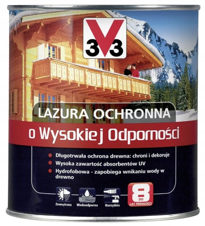 

V33 Lazura 0,75L O Wysoka Odporność 8 Lat kolor
