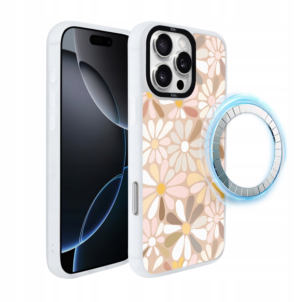 Pouzdro pro iPhone 16 Pro Max Ibizu DropGuard Matt s MagSafe, Vintage květiny