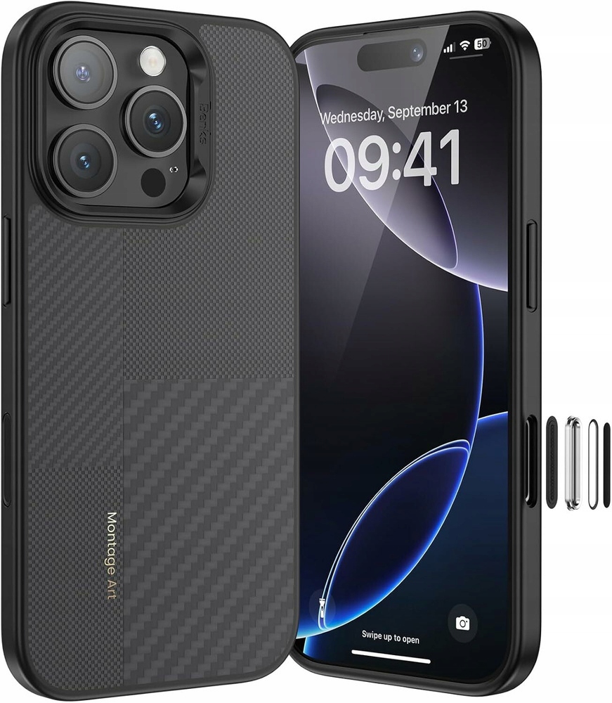 Benks Pouzdro Carbon pro iPhone 16 Pro MagSafe Kevlar Tlačítko Camera Control