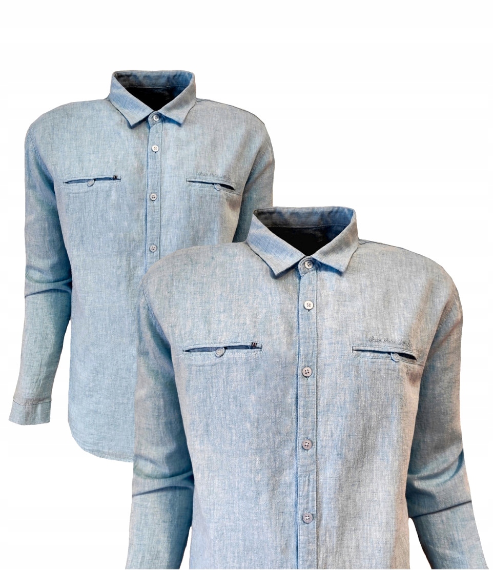 Pánská sportovní letní košile Lniana s kapsami L Jean Piere