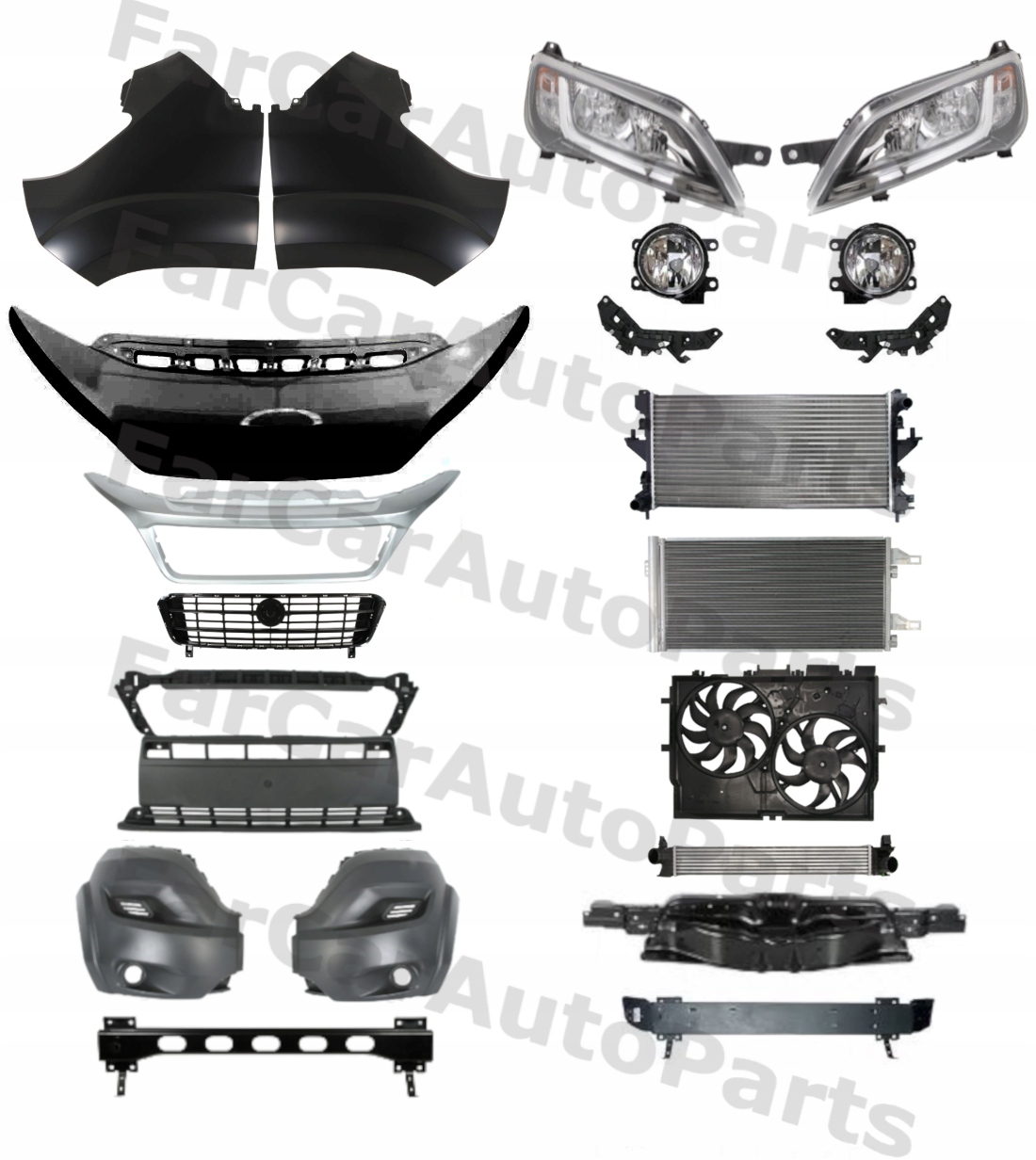 Fiat Ducato 14- Zderzak Błotnik Pas Lampa ZESTAW CZĘŚCI