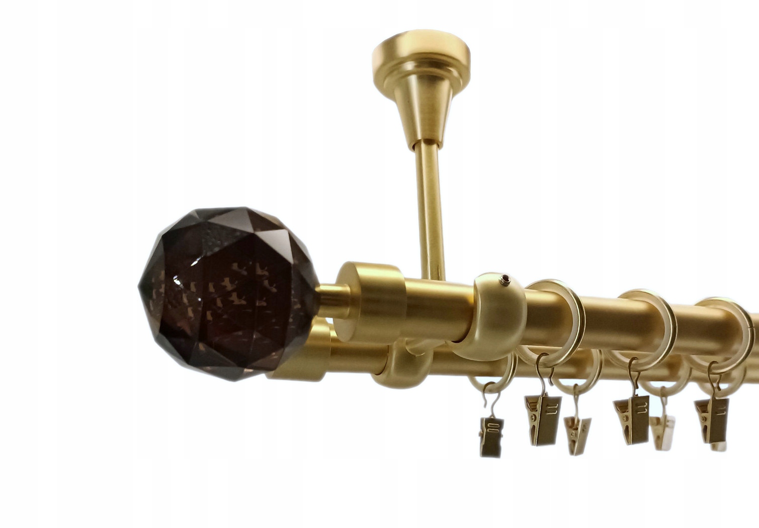 KARNISZ SUFIT 19+19 ZŁOTO MAT 320cm Crystal Brown Kod producenta karnisz SUFIT 19+19 Mosiądz Mat Crystal Brown