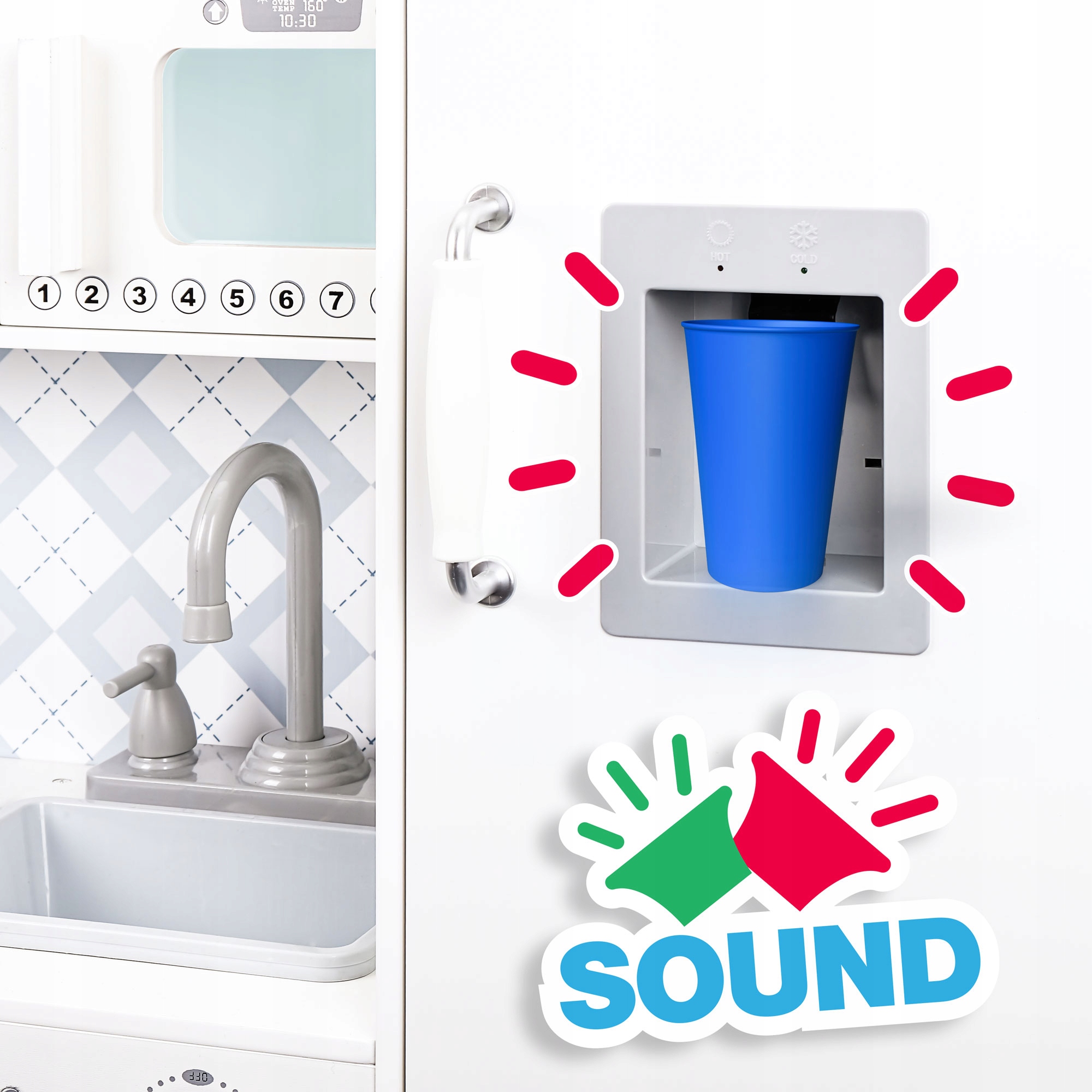 DUŻA INTERAKTYWNA KUCHNIA DREWNIANA DLA DZIECI ŚWIATŁO DŹWIĘK + AKCESORIA Seria KUCHNIE DREWNIANE