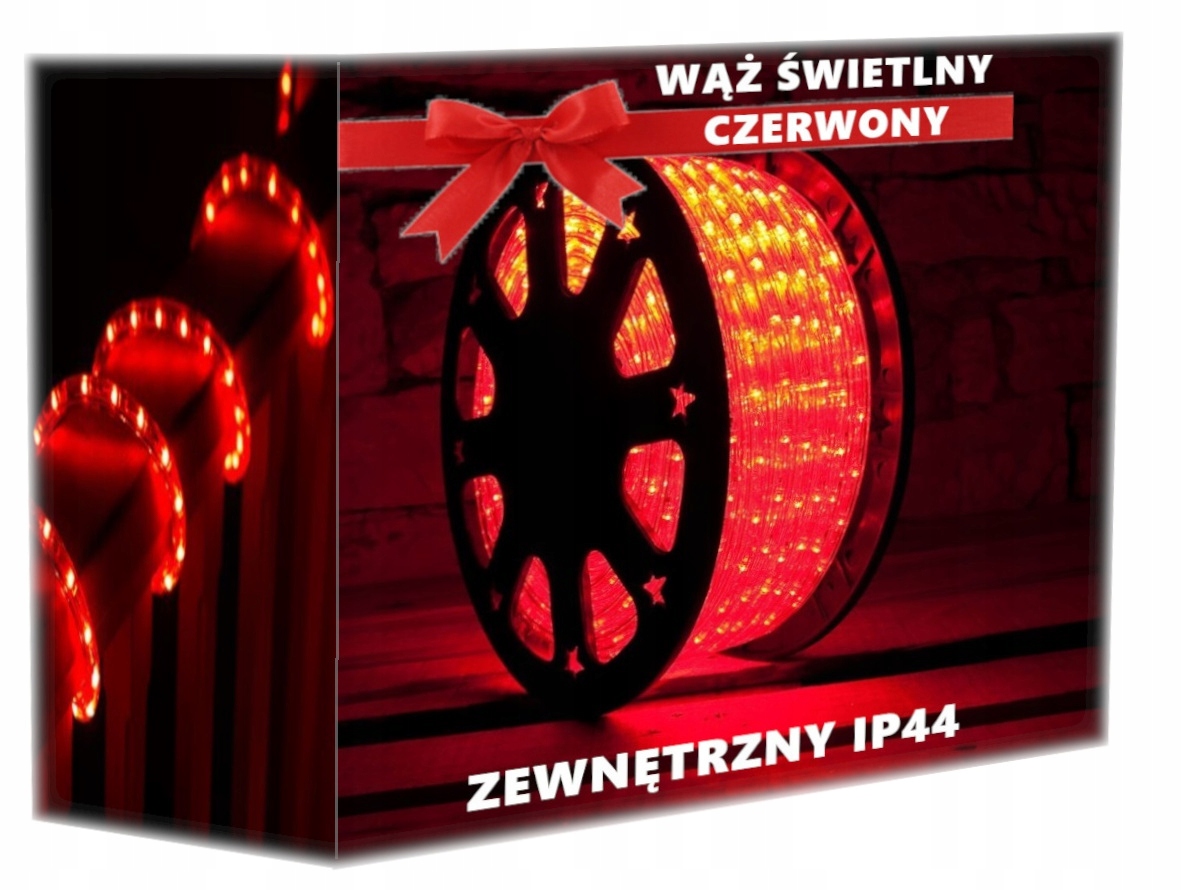 WĄŻ ŚWIETLNY LED CZERWONY NA METRY ZEWNĘTRZNY
