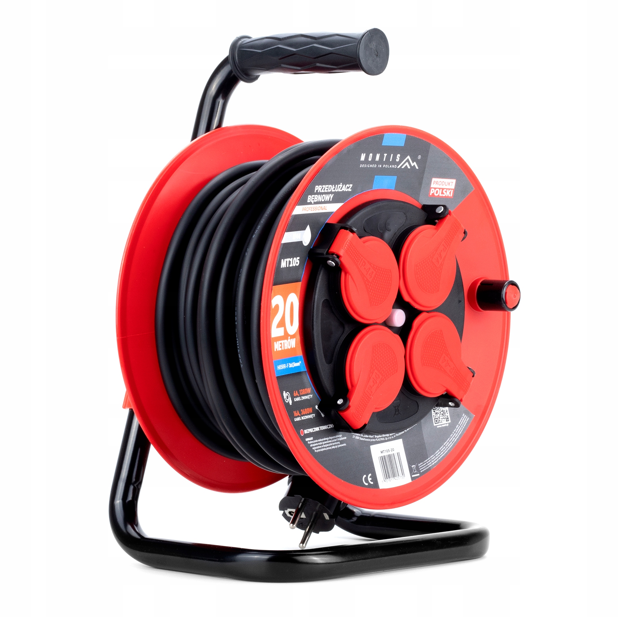 Predlžovací Kábel Profesionálny Bubnový 20 m 3x1,5 IP44