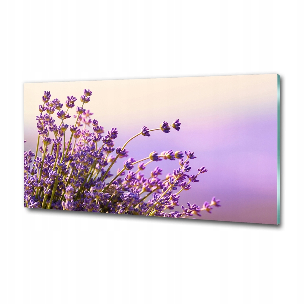 Skleněný fotoobraz na zeď Levandule a květiny 120x60