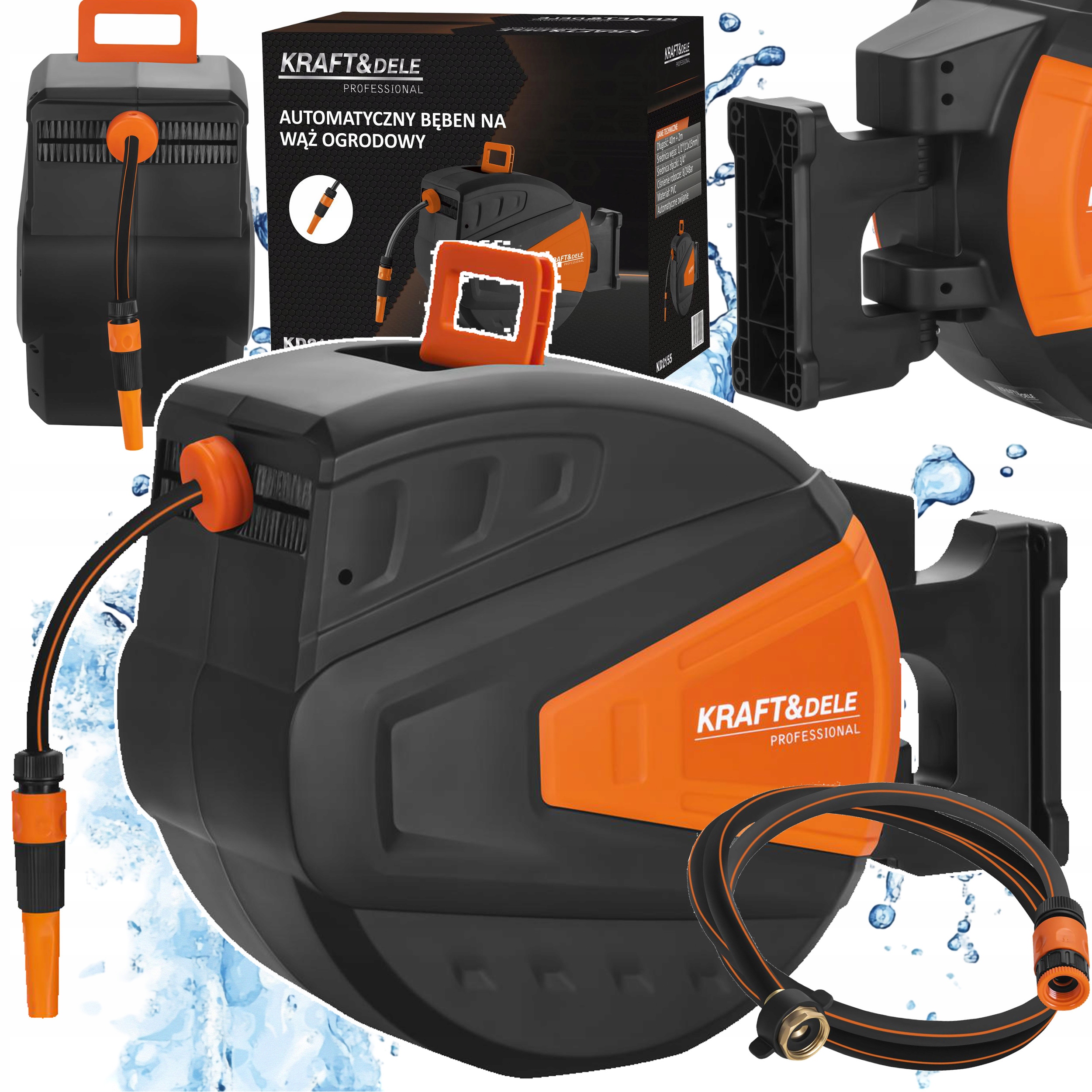 Automatyczny Zwijacz Bęben Na Wąż Ogrodowy Automat 40M+2M 1/2'' Z Uchwytem