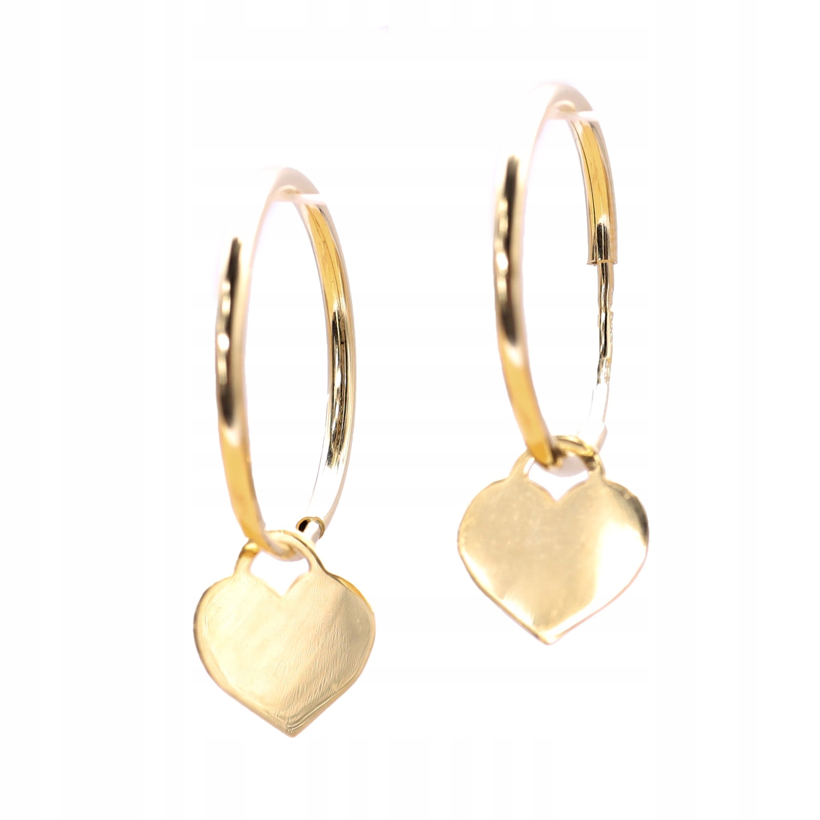 Zlaté náušnice 585 hladké srdce láska bižuterie