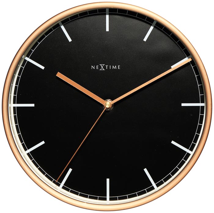 Čierno-medený nástenný hodinový stroj Company Nextime