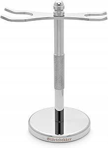 Stojan na štětec a holicí strojek nebo holicí strojek, stříbrný