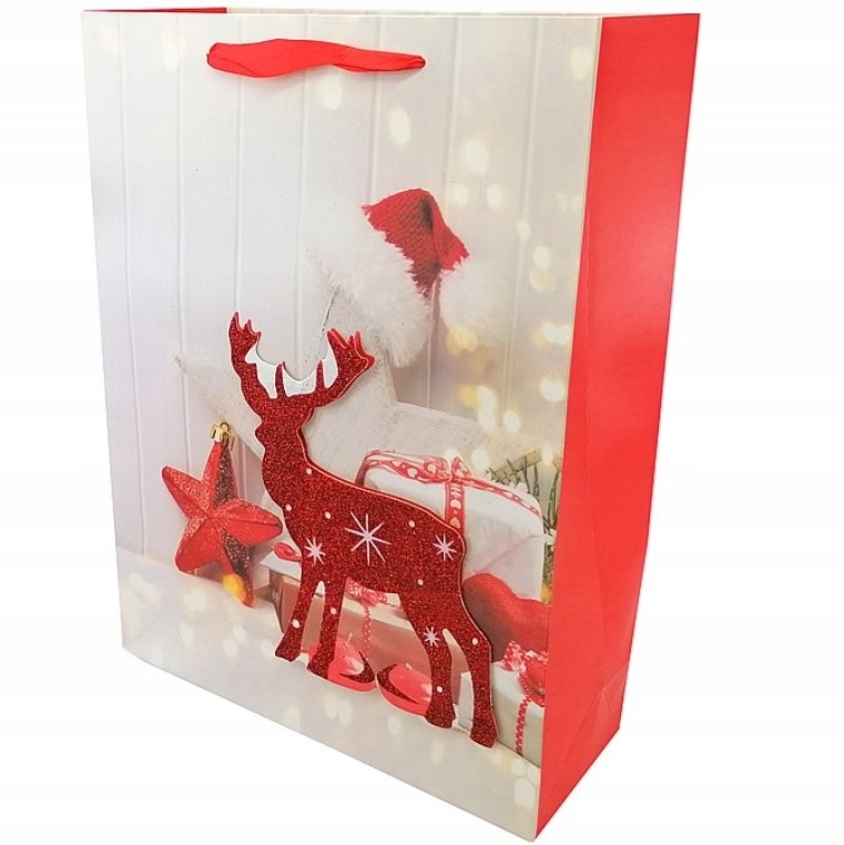 

Torebka Prezentowa Świąteczna Brokat 32x26x10