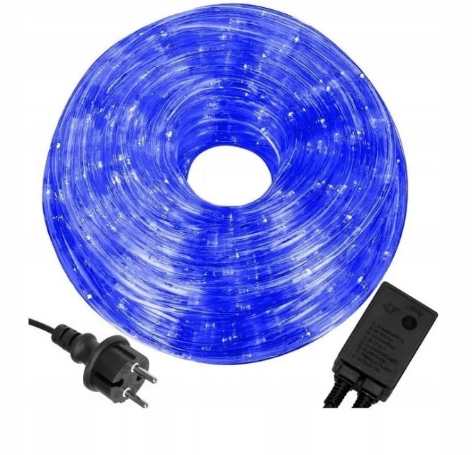 Venkovní Led světelná hadička Vánoční Osvětlení Na Stromeček Led Girlanda Modrá 10 m