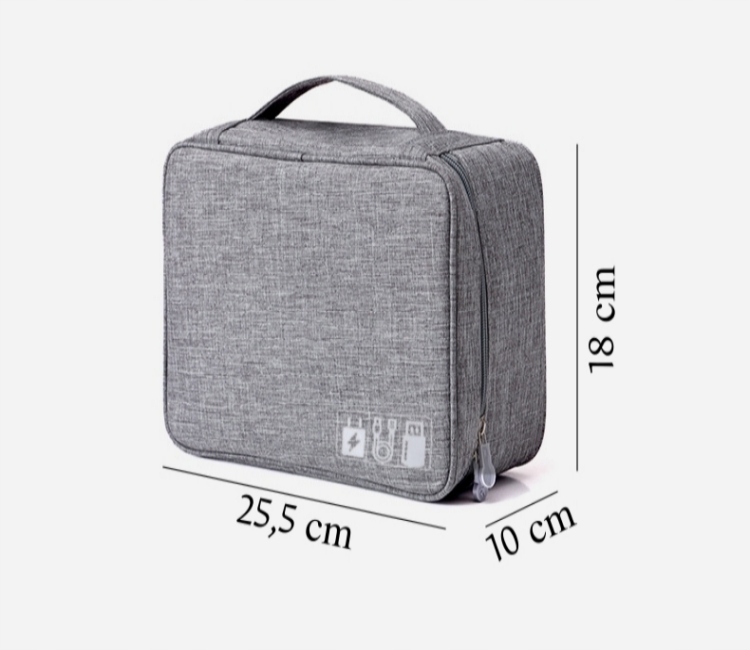 Organizer podróżny torba na kable etui na przewody Kolor fioletowy