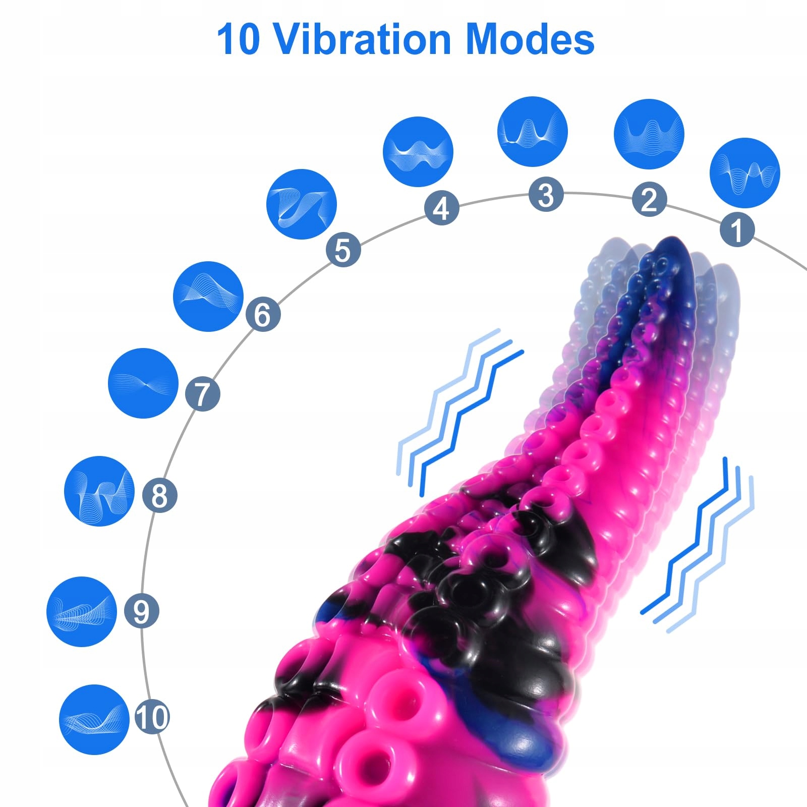 SHKANLA Wibrator Dildo Tentakel Silikonowy Fantasy Z Przyssawką 10 Trybów — miniatura 3