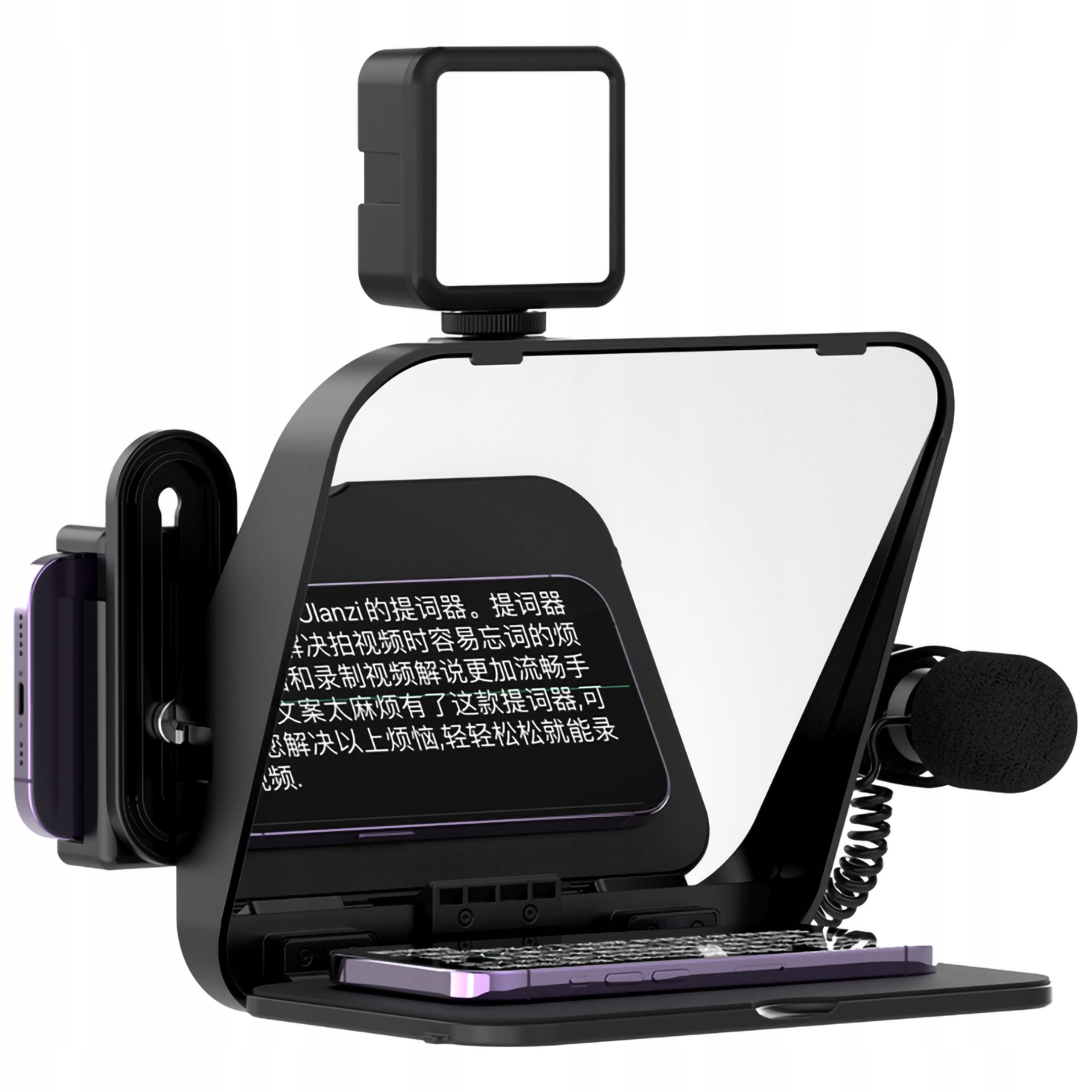 Teleprompter Ulanzi RT02 pro fotoaparát chytrého telefonu a notebooku Bluetooth dálkové ovládání