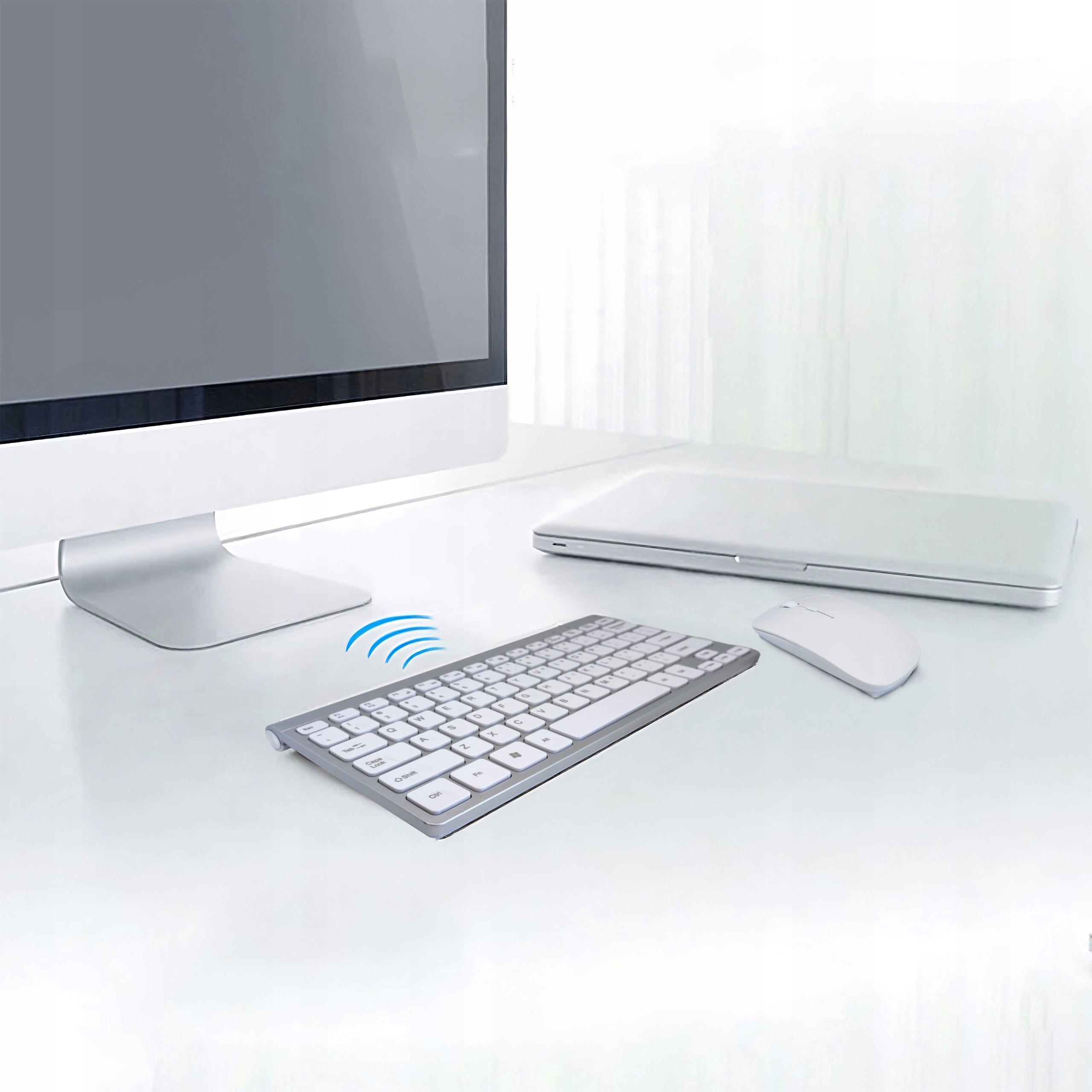 KLAWIATURA BEZPRZEWODOWA MYSZ ZESTAW USB MINI SLIM Interfejs klawiatury USB (Radio 2.4 GHz)
