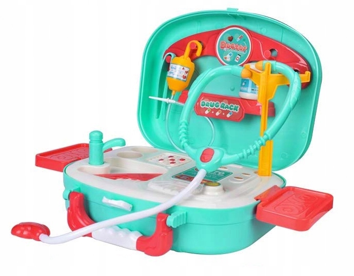 ZESTAW LEKARSKI MAŁY DOKTOR WALIZKA Światło Dźwięk + 80 naklejek GRATIS Bohater / Bajka brak