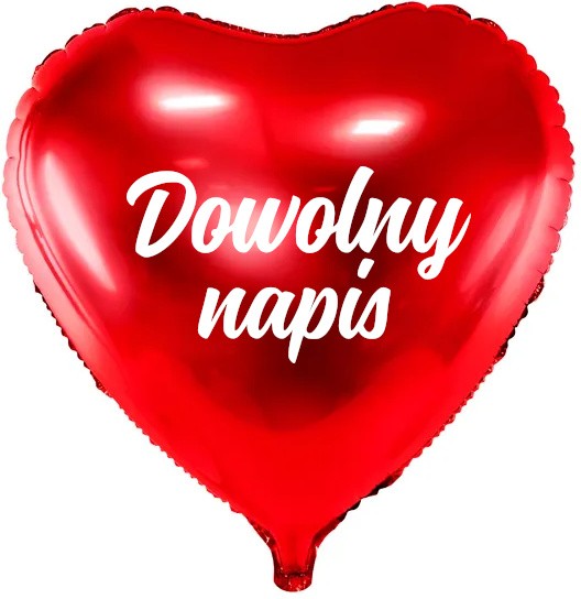 Balon serce Dowolny napis czerwony