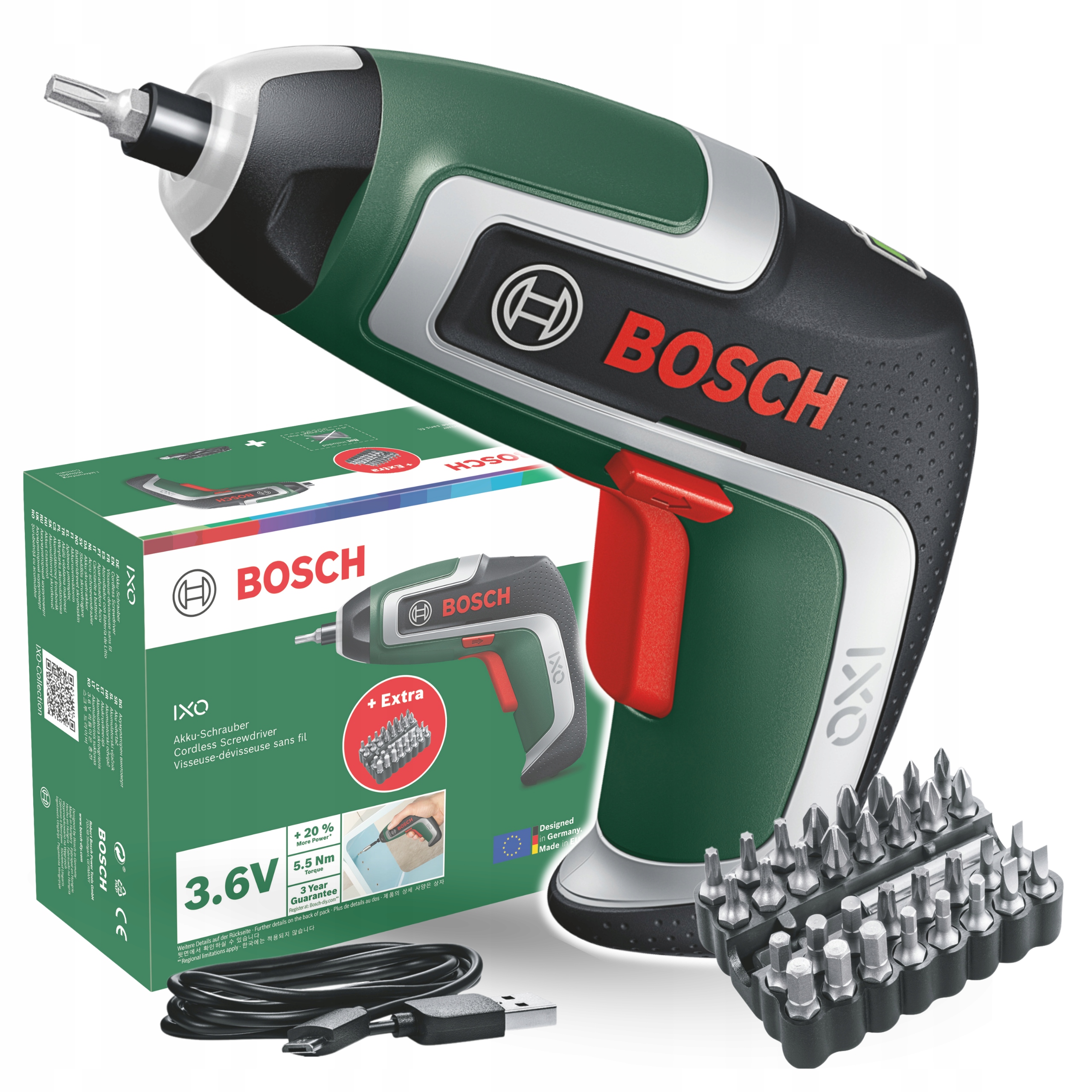 Bosch Diy Ixo 7 Wkrętak 3.6V 32 końcówki 06039E000B