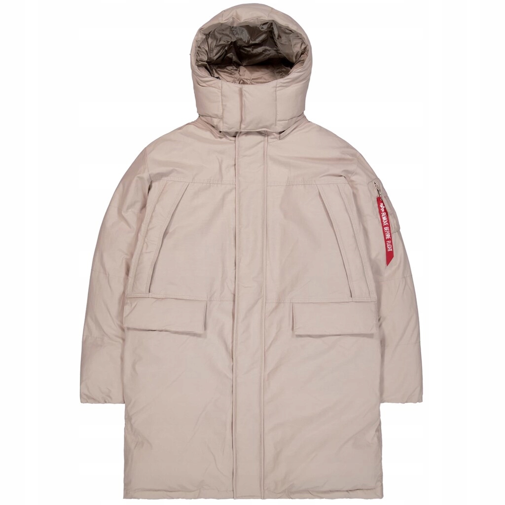 Zimní bunda s kapucí pánská Alpha Industries Puffer Parka béžová S