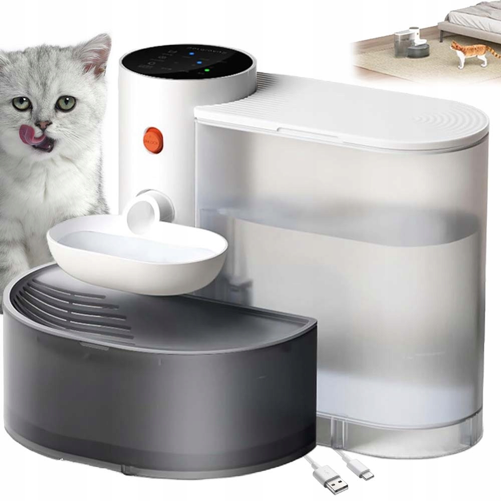 Bezdrátové Krmítko Fontána Pro Kočky Psa Automatické S Filtrem