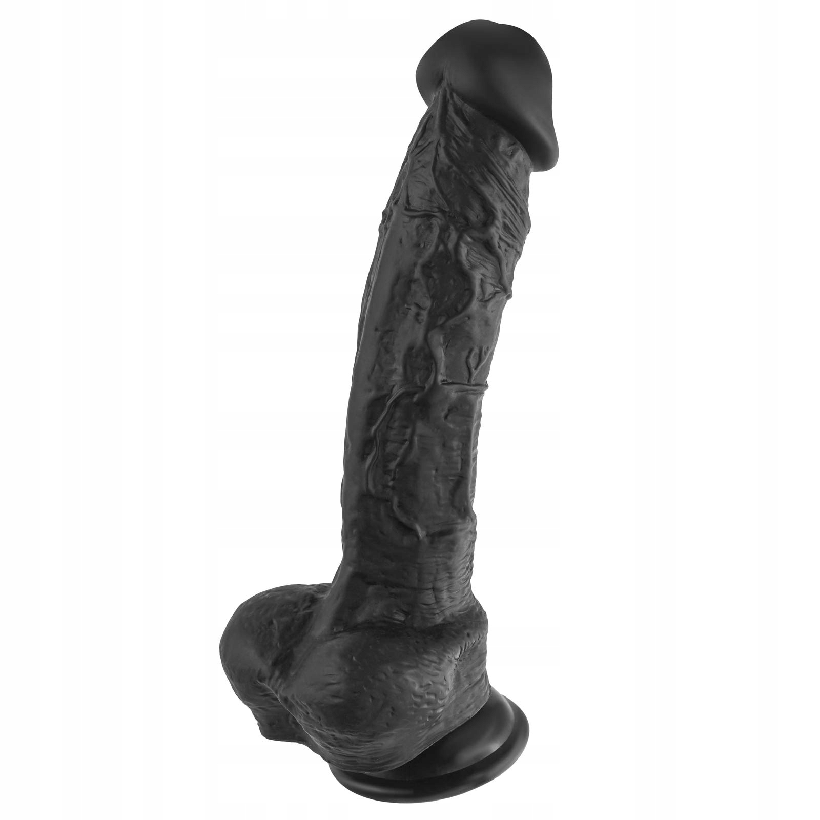 Realistyczny Dildo z Przyssawką, Czarny Silikonowy Penis — miniatura 8