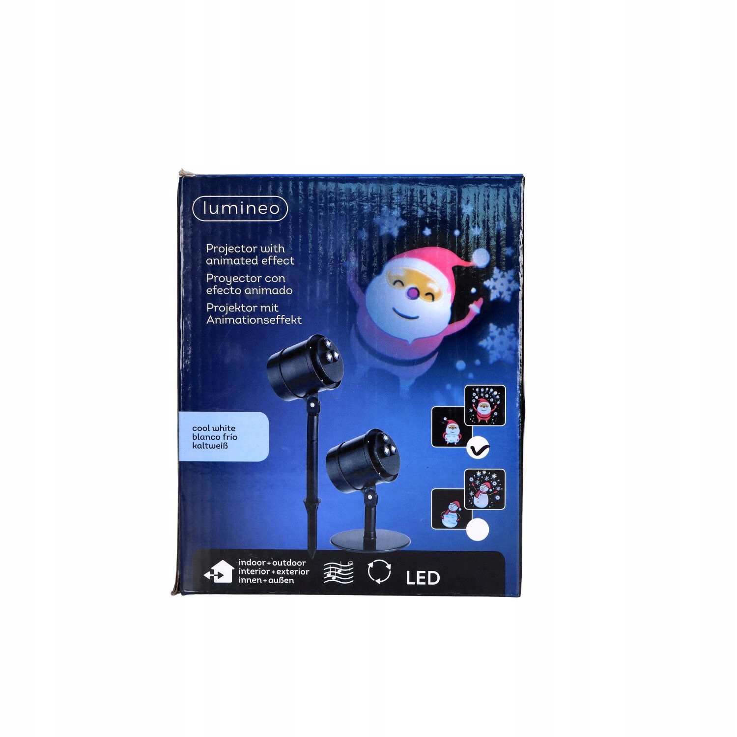Led projektor s hudbou 10x11x19 cm Teplý biely Vianočný Mikuláš