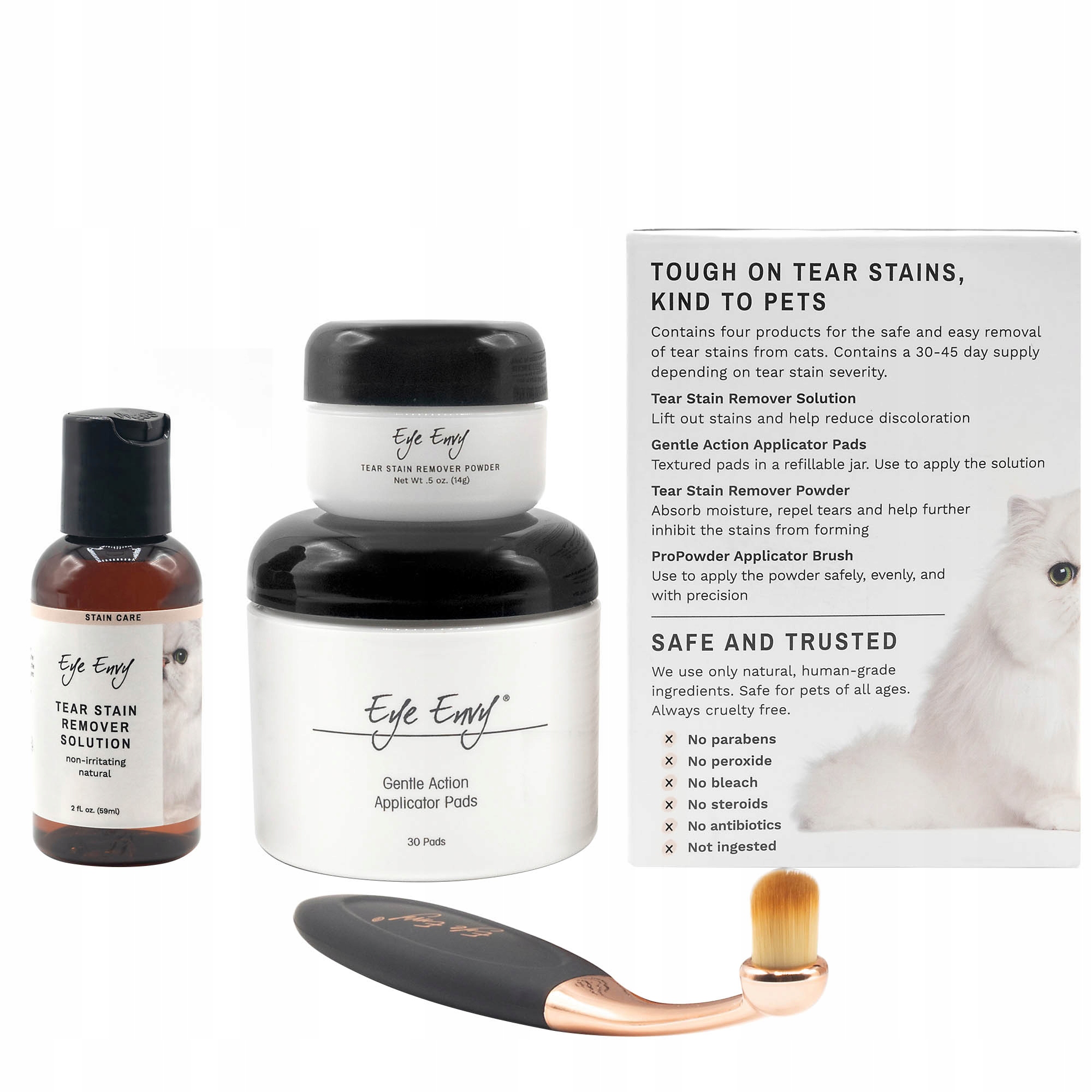 Eye Envy Cat Starter Small Brush – sada pro odstranění skvrn u koček