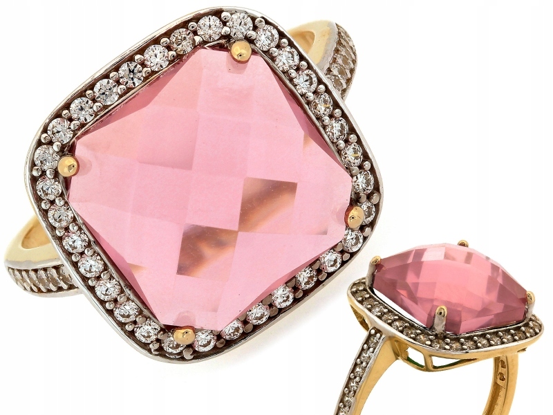 Zlatý prstýnek 585 s velkým růžovým kamenem 6.08 g velikost 18 jako dárek