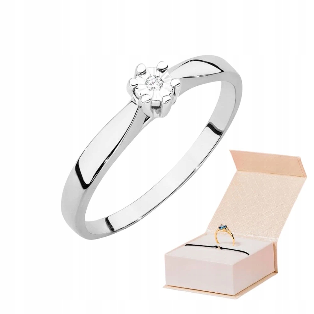 Prstýnek Bílé Zlato Briliant 0,01ct Zásnubní 585 Náramek Zlatý