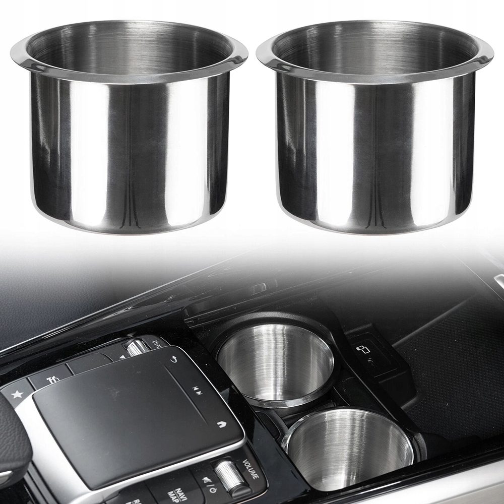 2SZT Uniwersalny uchwyt samochodowy na kubek stal nierdzewna