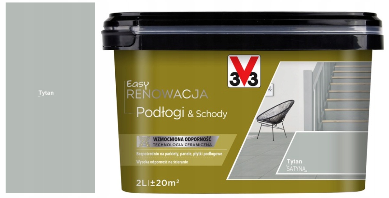 Barva V33 Podlahy a schody Easy Renovace Titan satin 2L