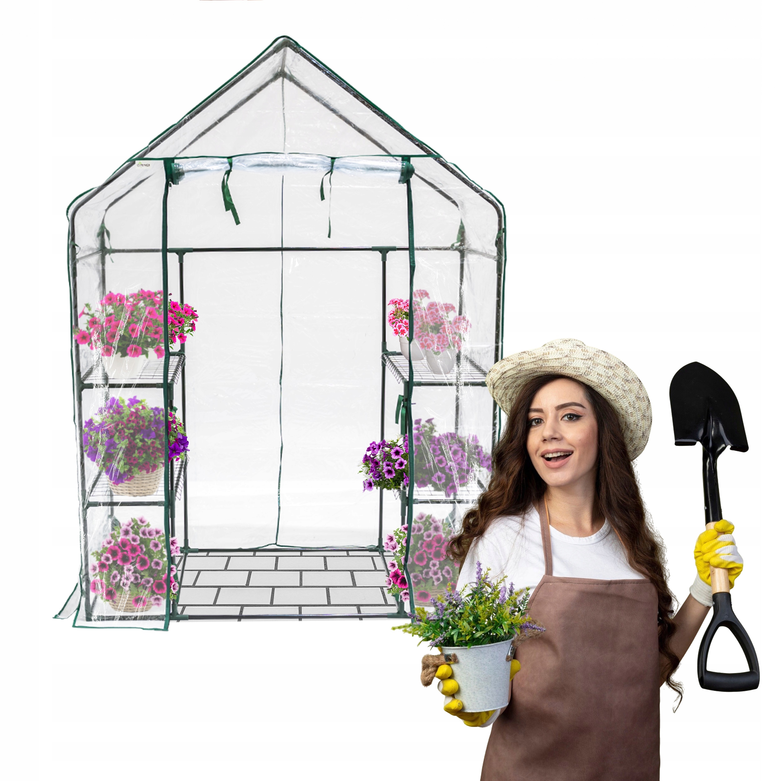 Balkonový zahradní skleník Tunel 4 police Regál 141x72x194 Canna I