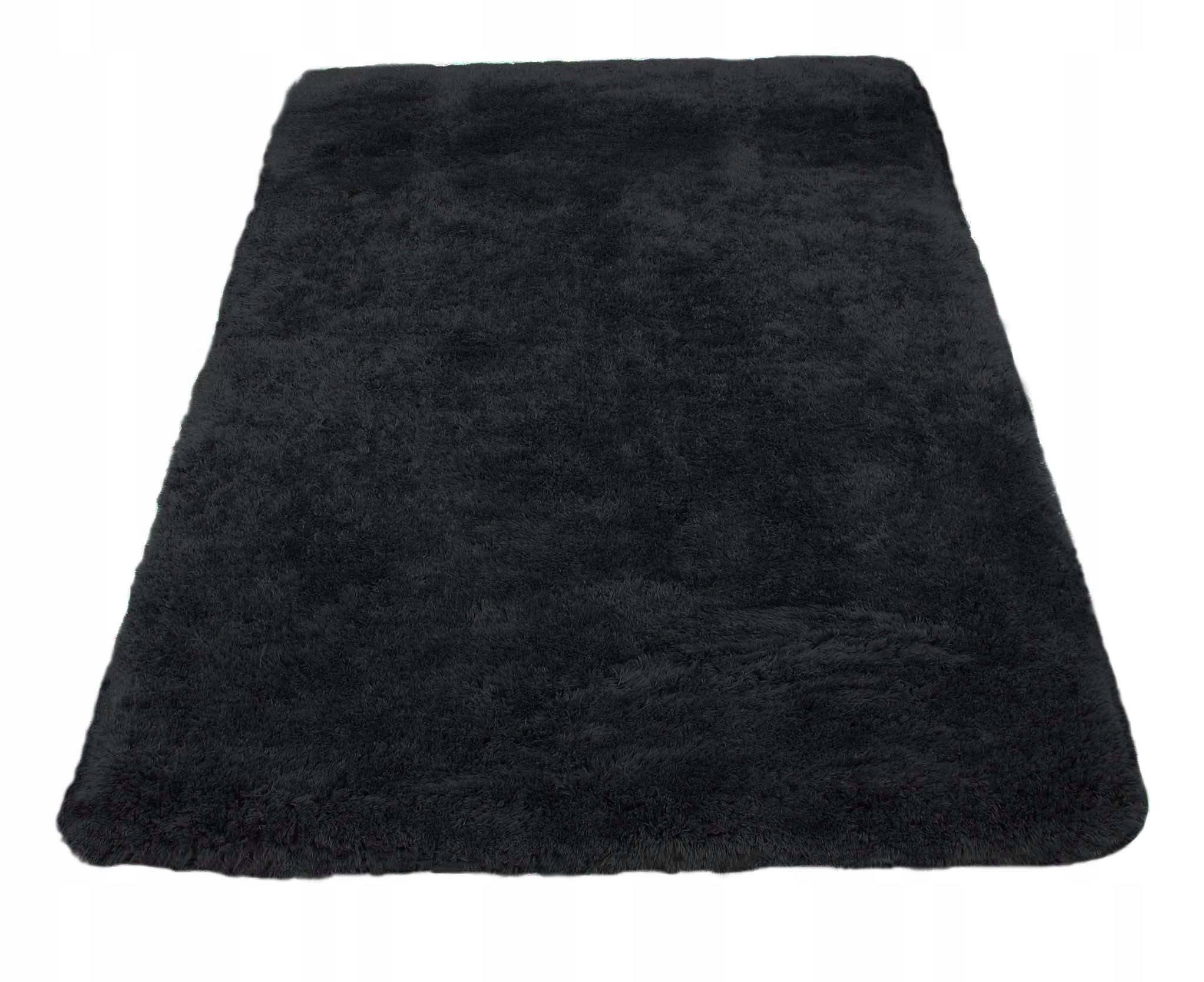 Koberec Plyšový Měkký Shaggy Softi Protiskluzový Černý 120x170 cm