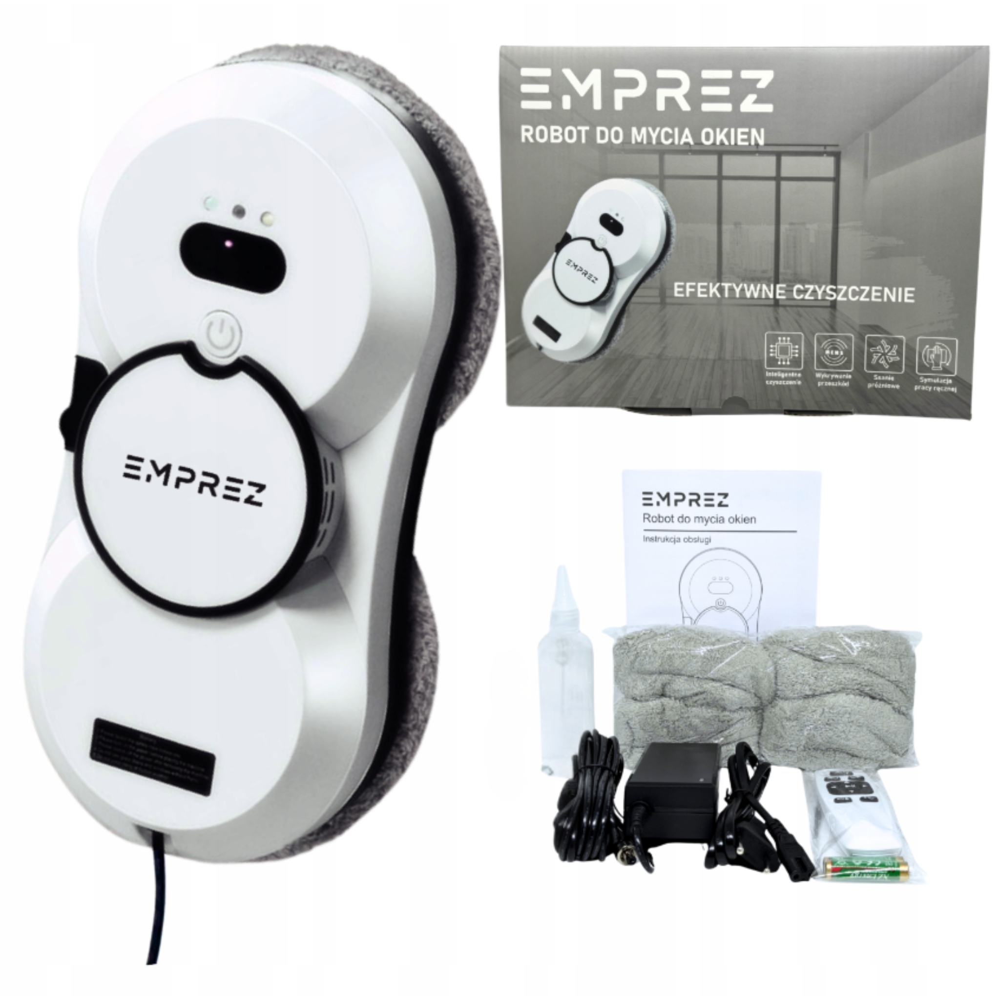 Robot sprzątający Emprez Robot do Mycia Szyb i Okien HCR-10 biały