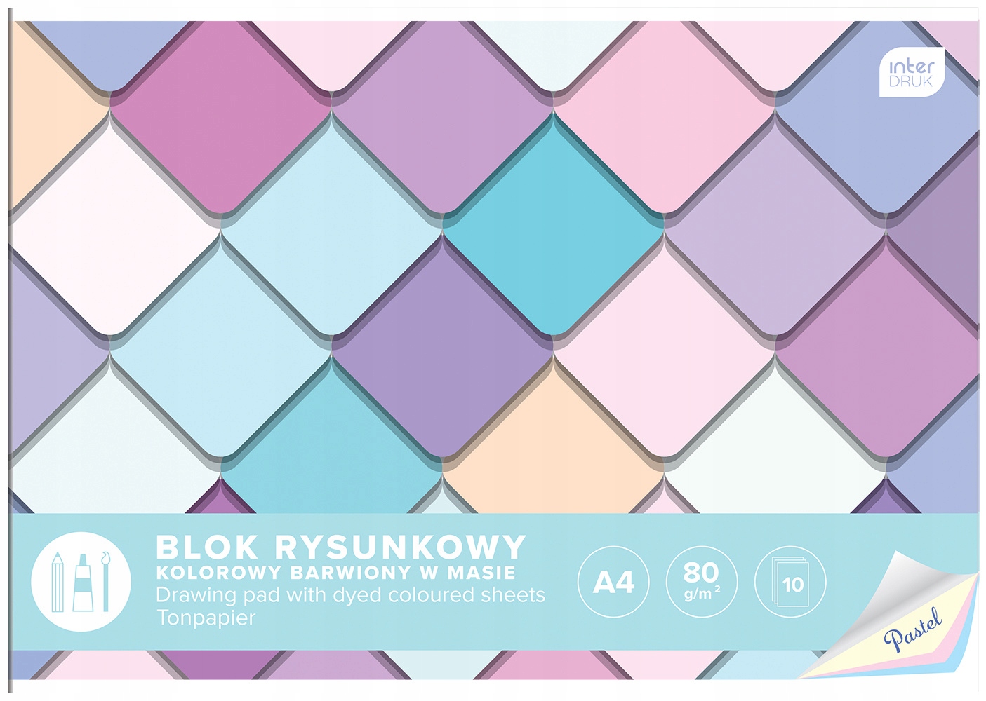 

Blok Rysunkowy kolorowy Pastel A4 10k Interdruk