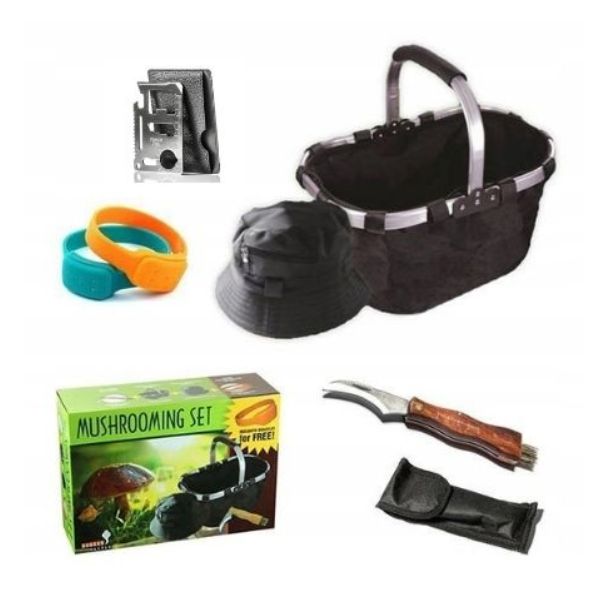 Sada Houbaře Dárek Koš Nůž Klobouk Bonus