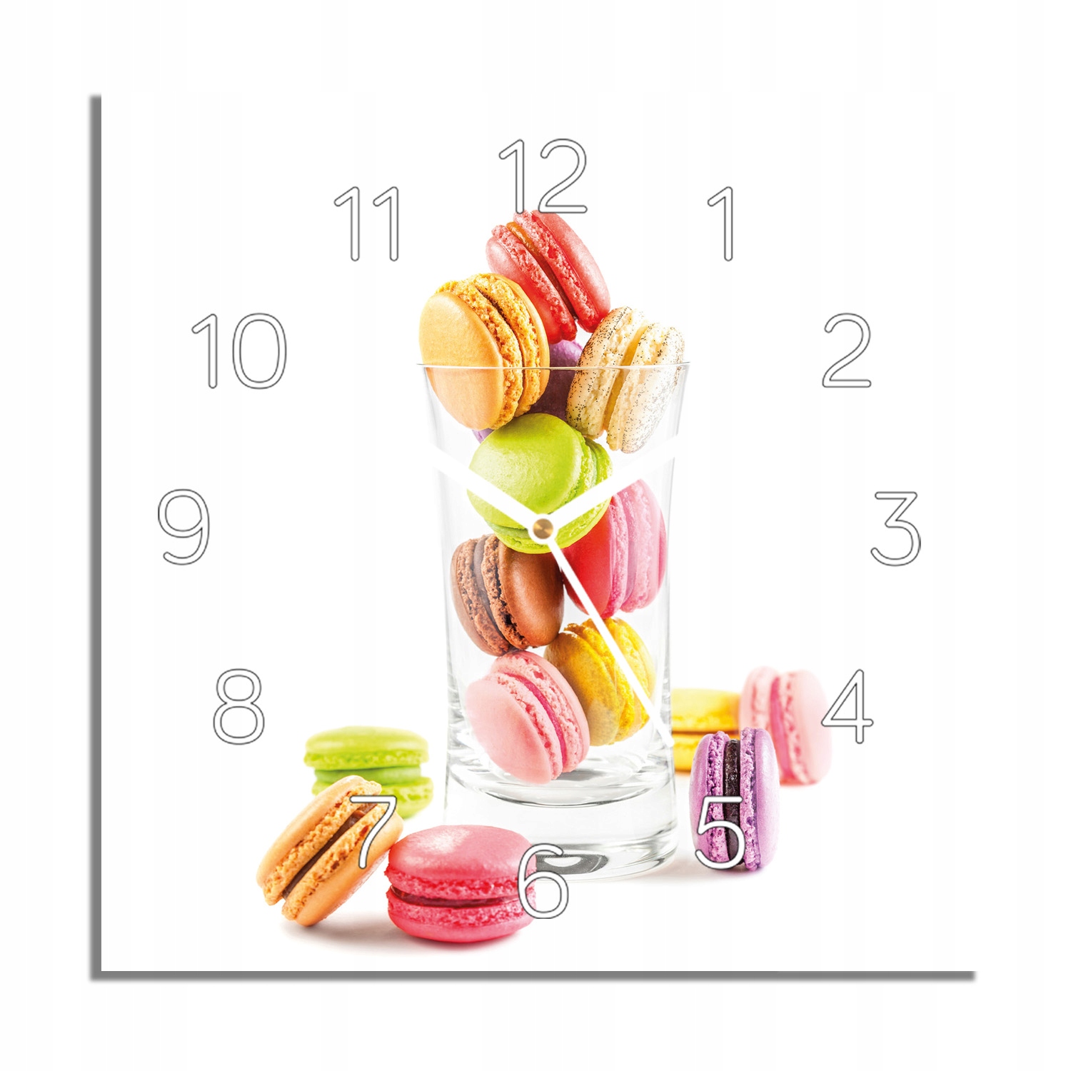 

Ciasteczka szklanka foto-zegar na ścianę 30x30