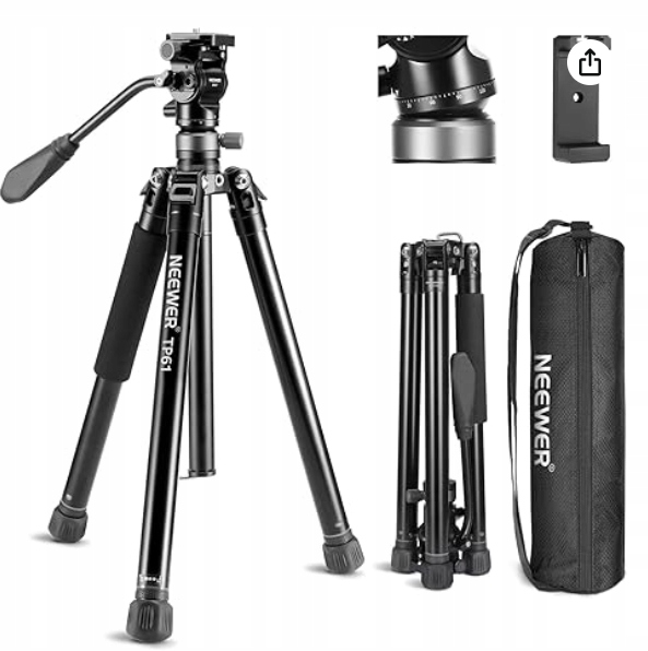 Statyw podróżny Neewer 61,4" z płynną głowicą kompaktowy fotograficzny