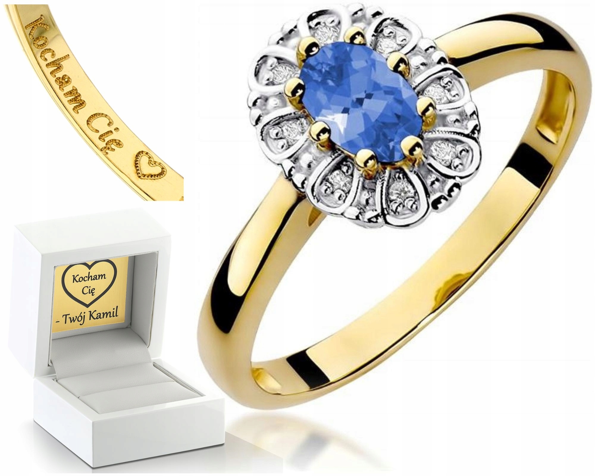 Prstýnek Tanzanit Brilianty 585 Gravírování Bonus