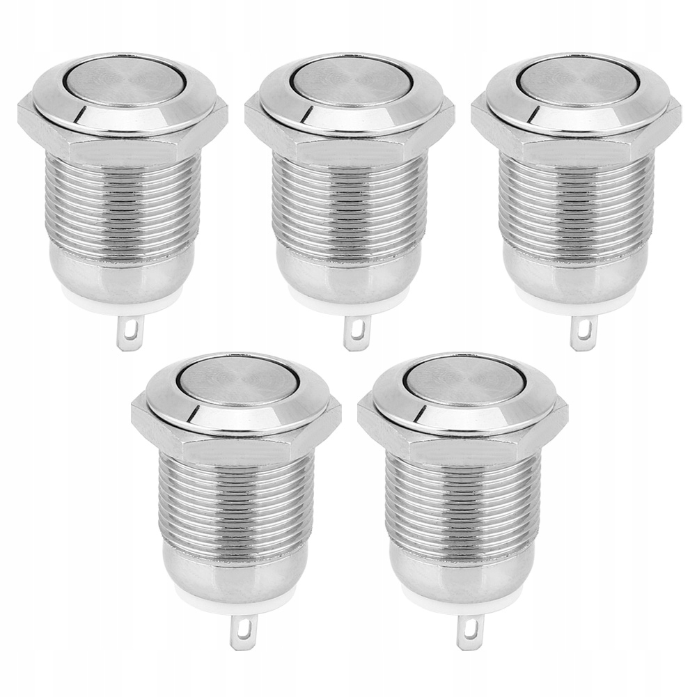 5x Metalowy Przycisk przełącznik wciskany 12mm