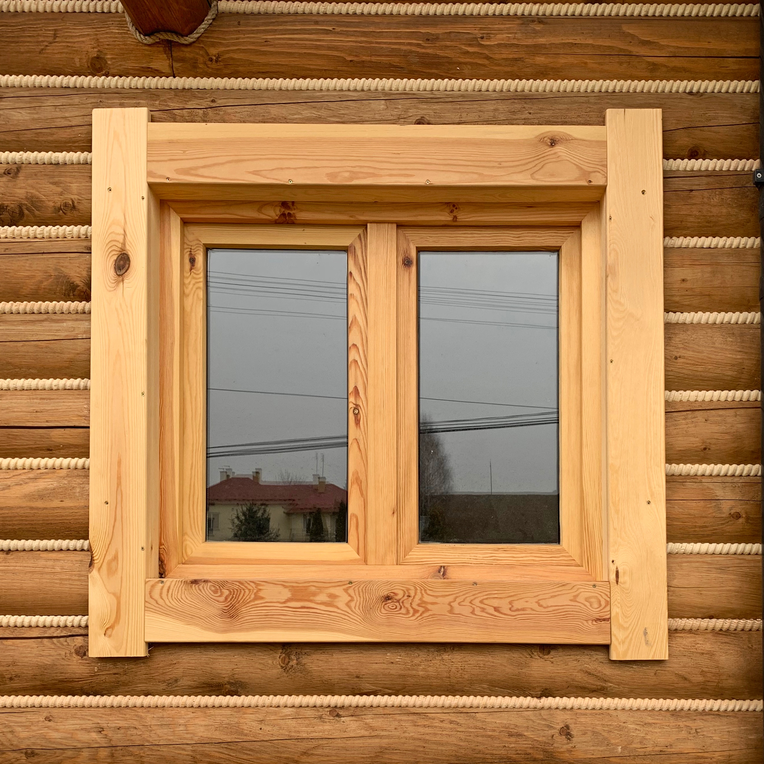 OKNO DREWNIANE STAŁE100/100 cm Materiał drewniane