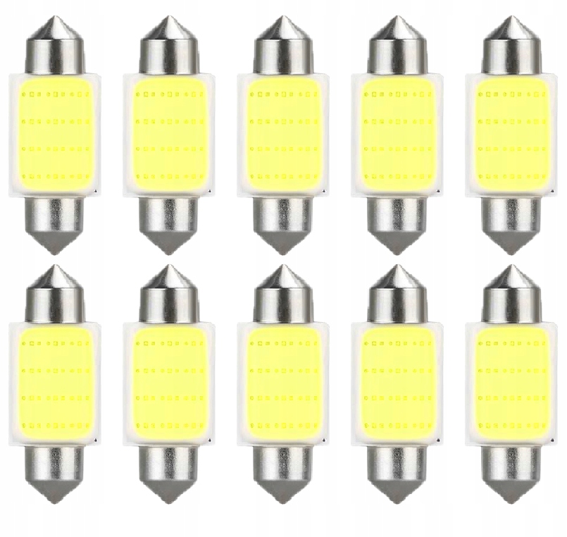 10x ŻARÓWKA Rurka C5W 36mm COB LED biała Canbus