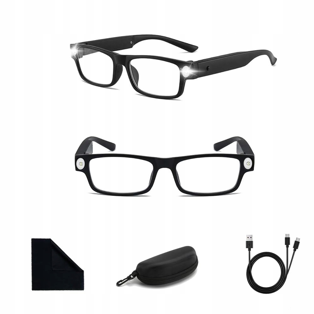 300X LUPA OKULARY DLA SENIORÓW Z DIODAMI LED, BLOKUJĄCE NIEBIESKIE ŚWIATŁO