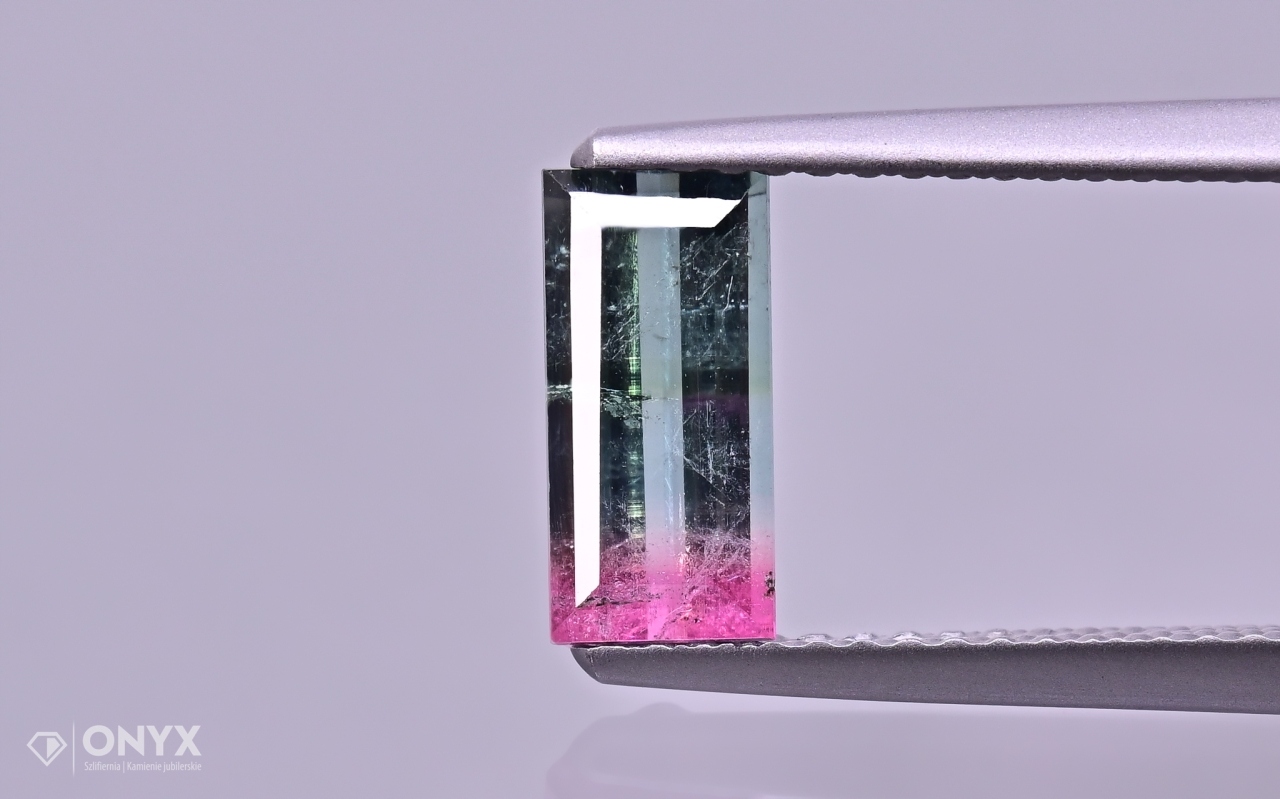 Turmalín Melounový fazetovaný obdélník 9x4 mm