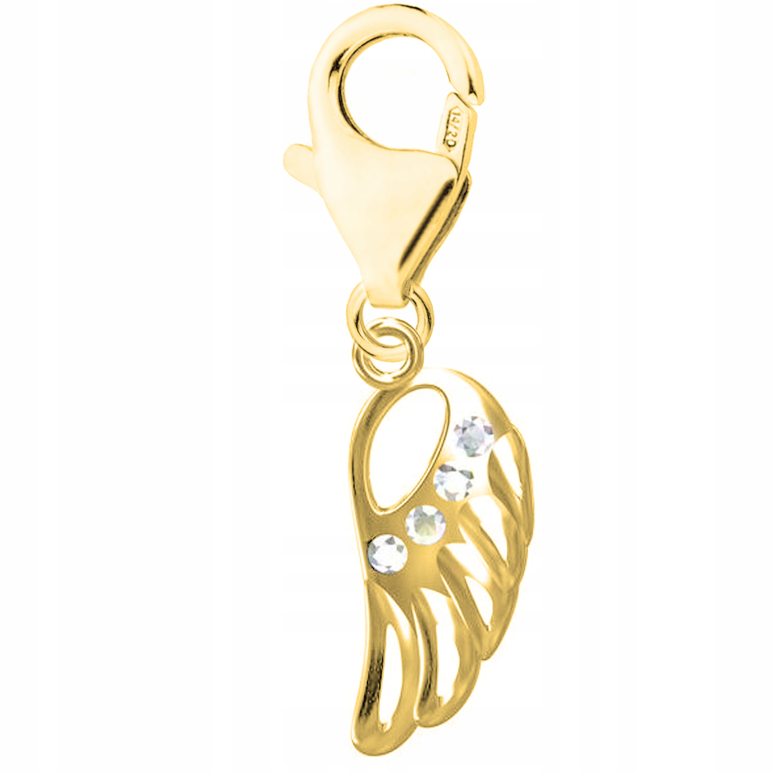 Zlatý přívěsek s křídlem Andělské křídlo ptáka Wing Stříbro 925