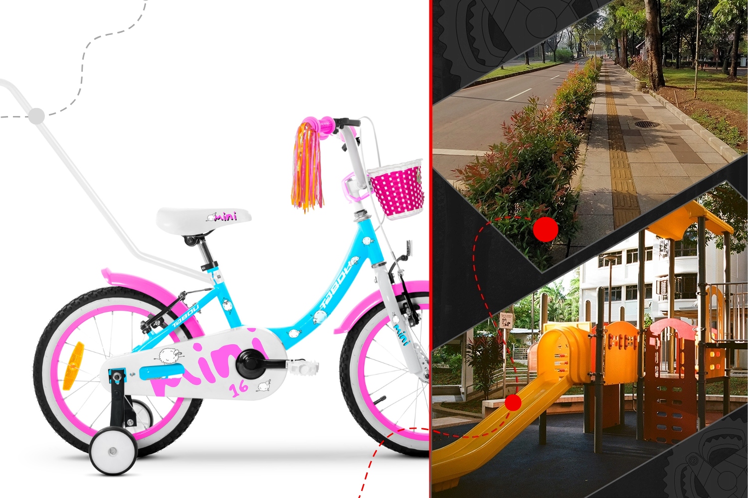 ROWER DZIECIĘCY TABOU ROWEREK MINI 16 CALI BARDZO LEKKI DLA DZIEWCZYNKI Model MINI 16