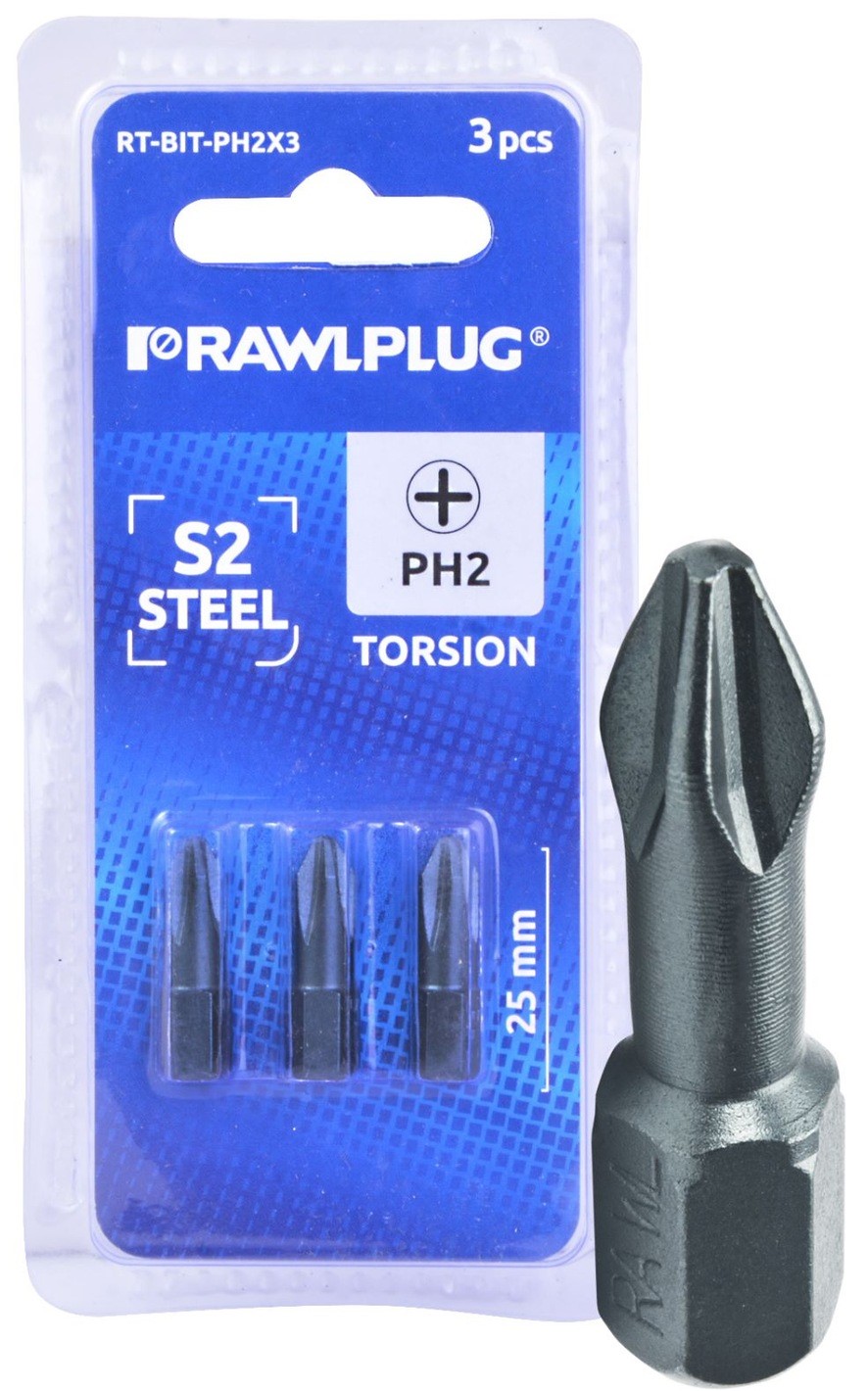 

Rawplug Bit Groty Torsion Philips PH2 25MM 3SZT