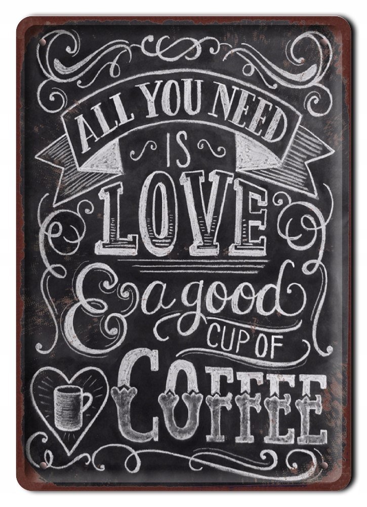 

Coffee Kawa Plakat Metalowy Szyld Retro #07919